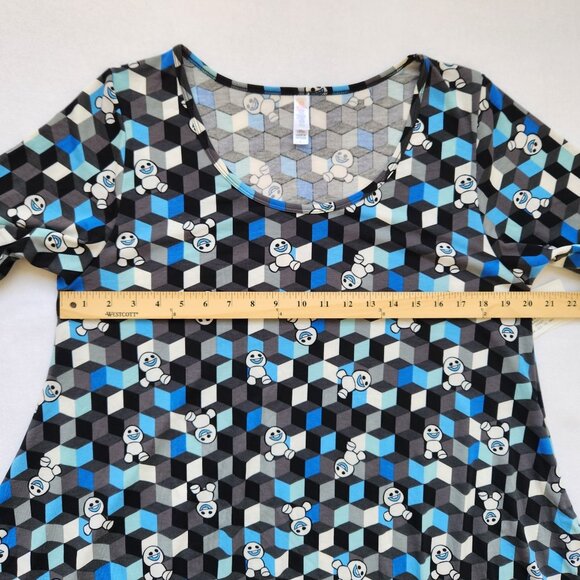 Disney Snowgies Frozen Fever Geometric Print Swing Tunic Top Tee Cute Large - Picture 9 of 11